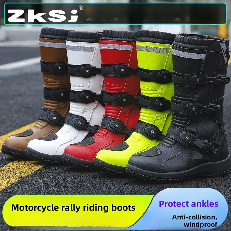 Motorcycle Boots Motorcycle Riding Shoes All Season Breathable Anti-fall Rider Gear Road Racing Shoes Parkour Shoes SZ 35-46