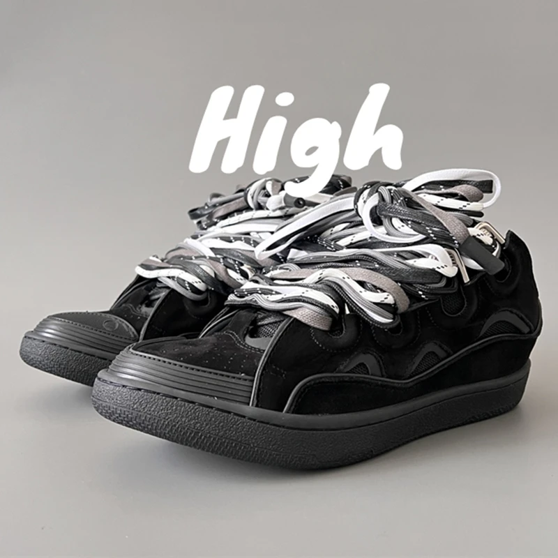 2025 Fashion Shoes New Men's Women's sports shoes Casual Shoes Splicing color design Thick tongue Colorful shoelace Matching - Image 4