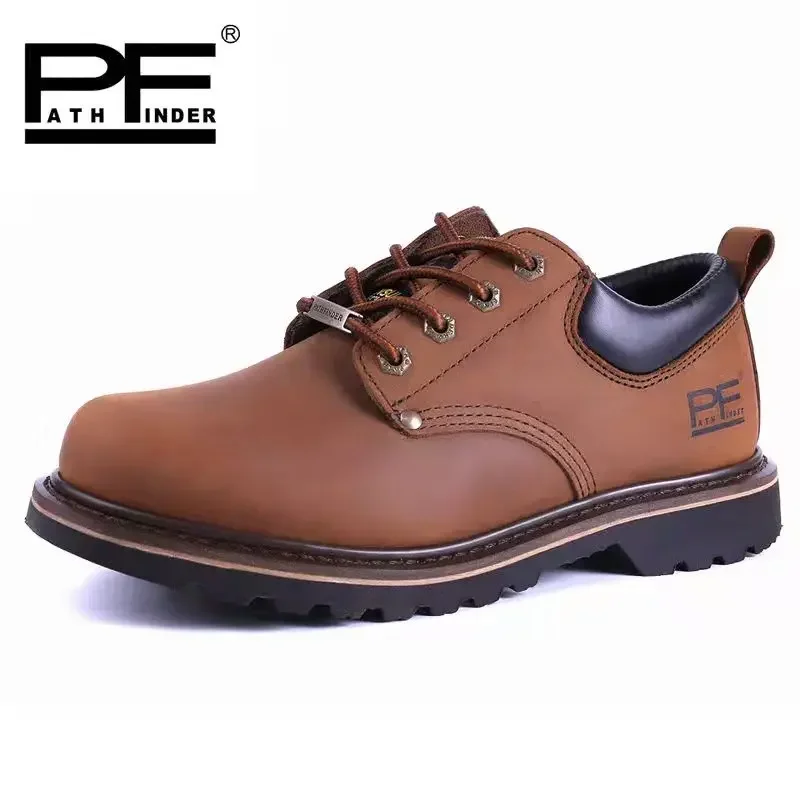 Men Genuine Leather Casual Shoes Leather Brand Men Shoes Work Safety Boots Designer Mens Flats Work & Safety Shoes pf Boots
